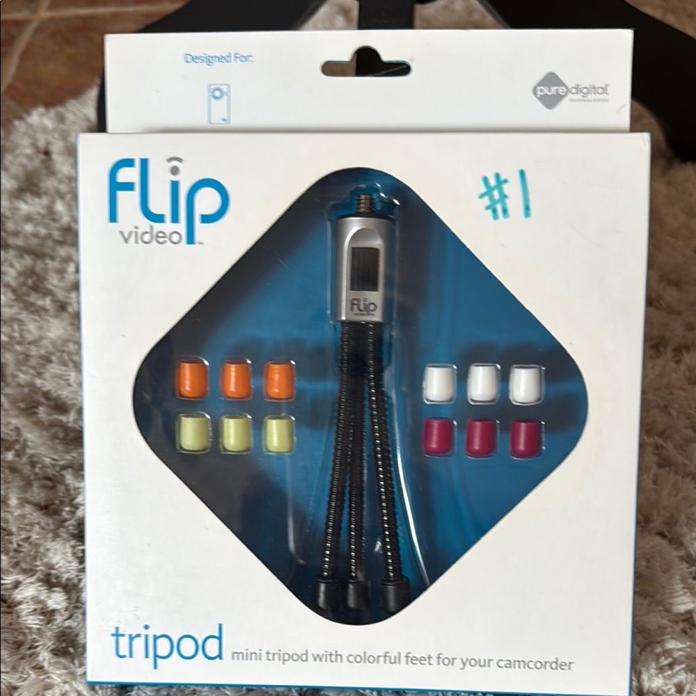 Flip Video Mini Tripod with Colorful Feet